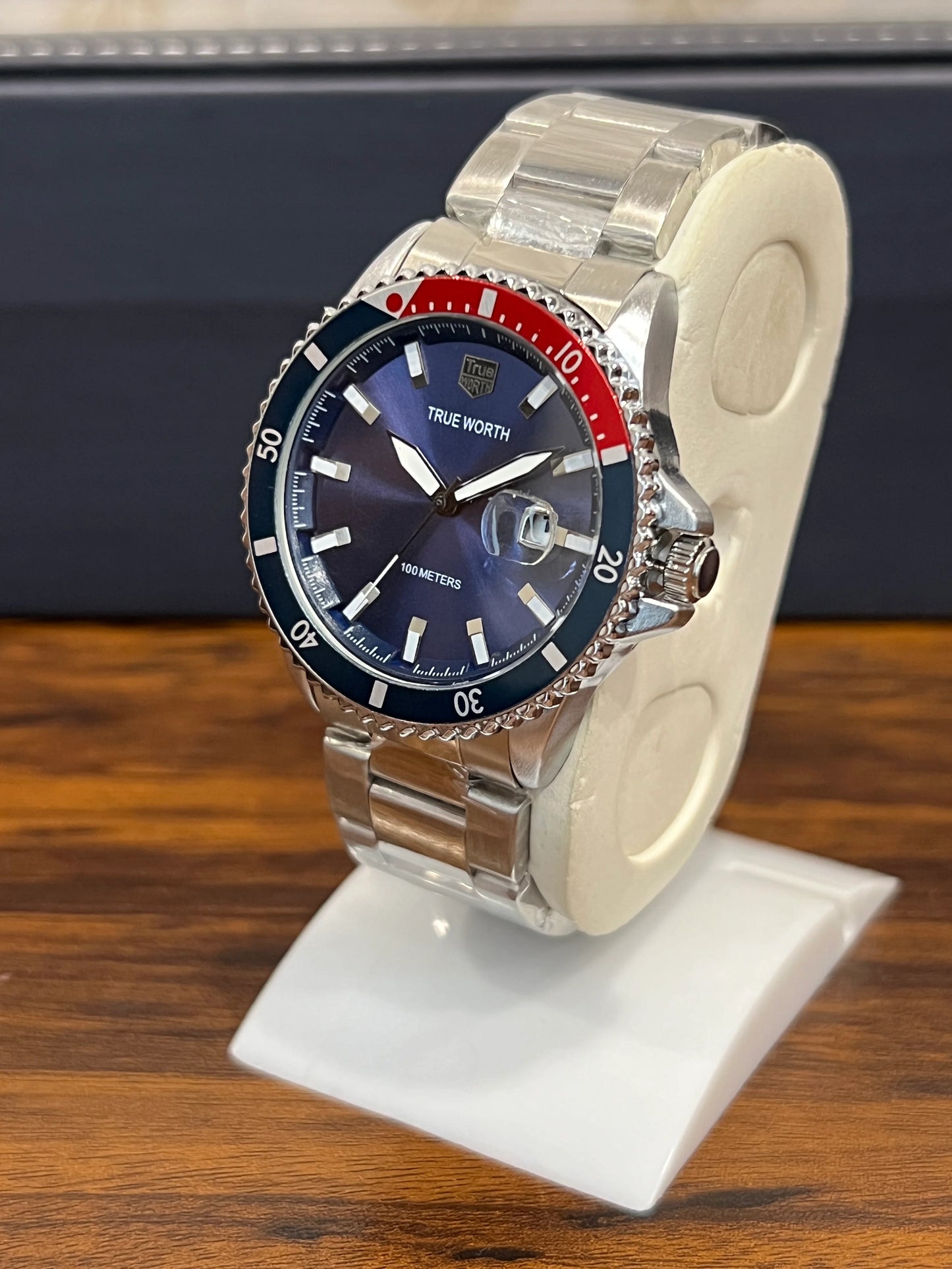 True Worth RB Blue Dial & Silver Chain