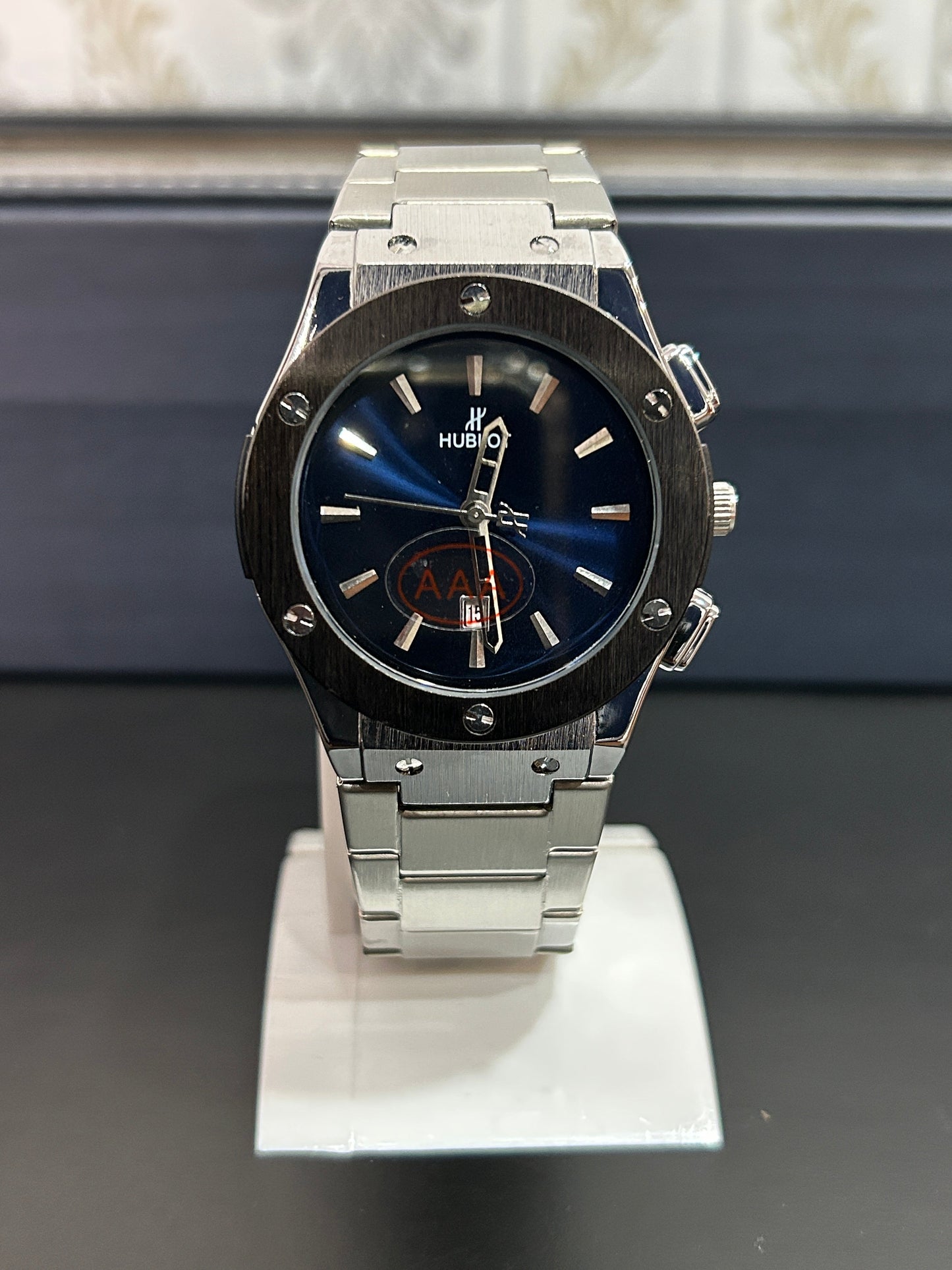 Hub Blue Dial & Silver Chain