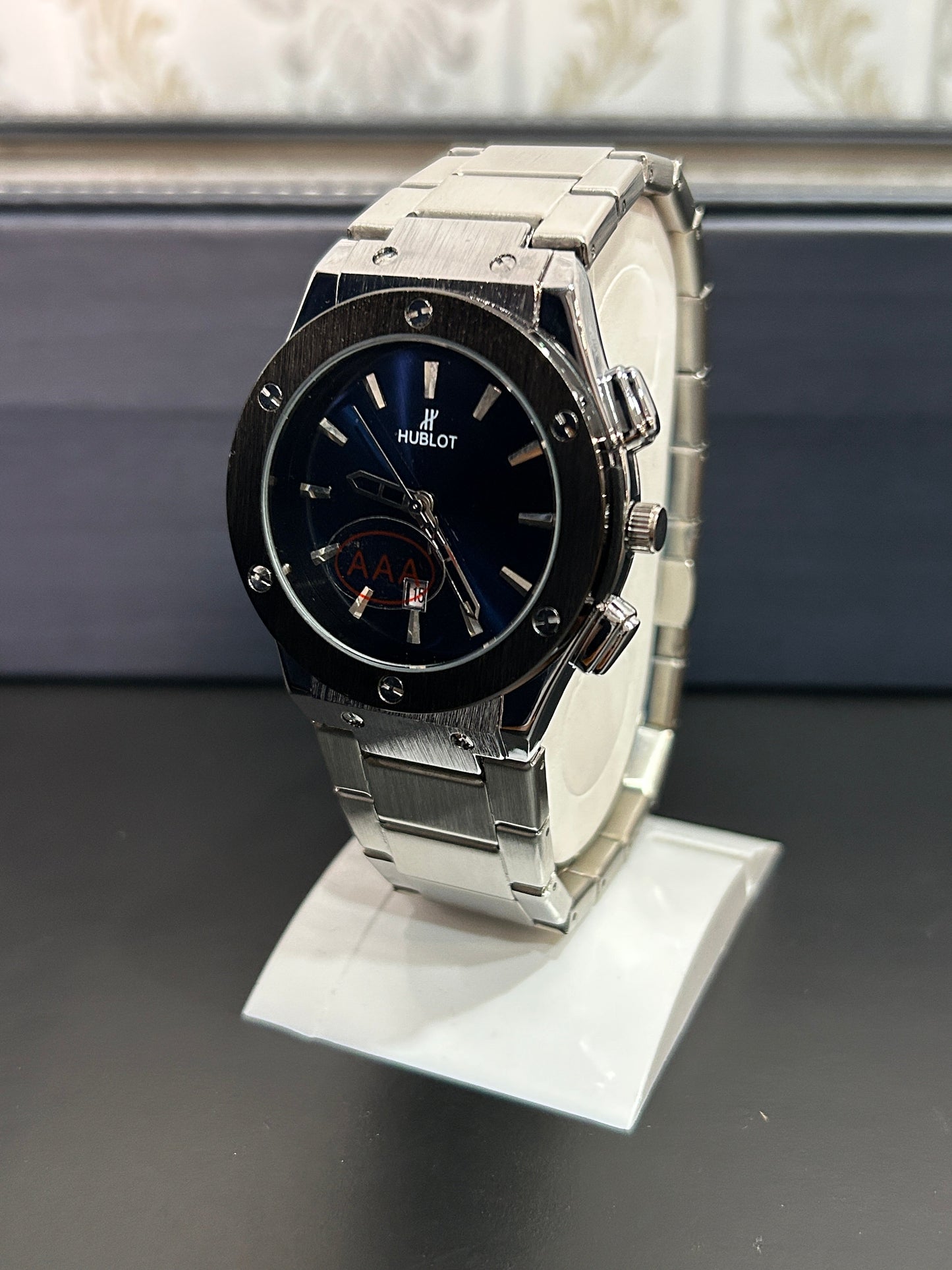 Hub Blue Dial & Silver Chain