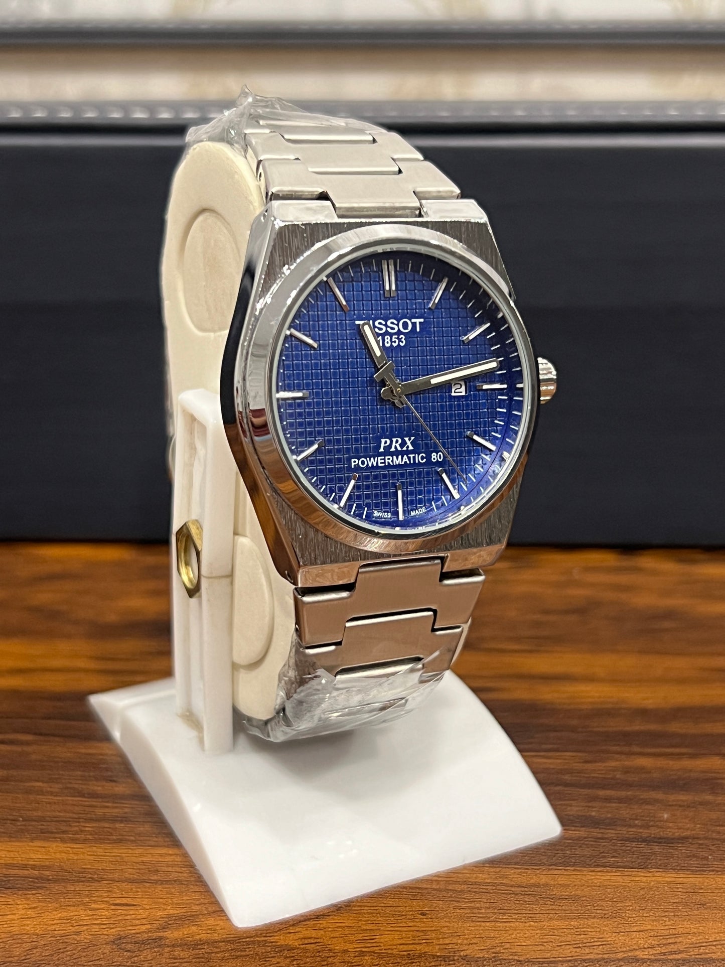 TIS PRX Pattern Blue Dial Silver Chain