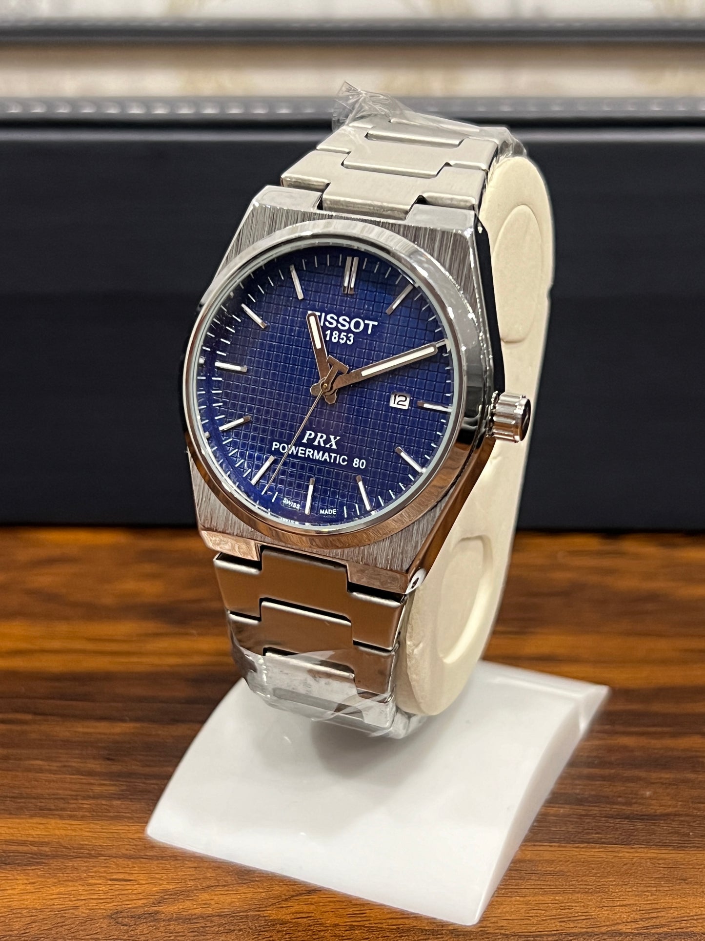 TIS PRX Pattern Blue Dial Silver Chain