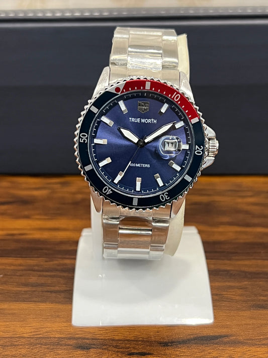 True Worth RB Blue Dial & Silver Chain