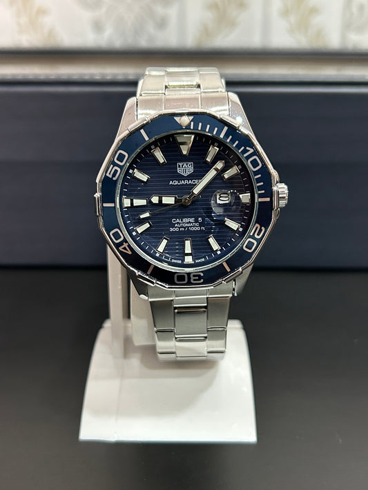 Aquaracer Calibre 5 Blue Dial & Silver Chain