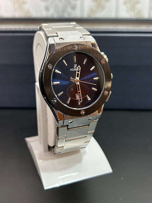 Hub Blue Dial & Silver Chain
