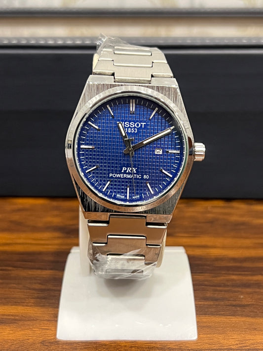 TIS PRX Pattern Blue Dial Silver Chain