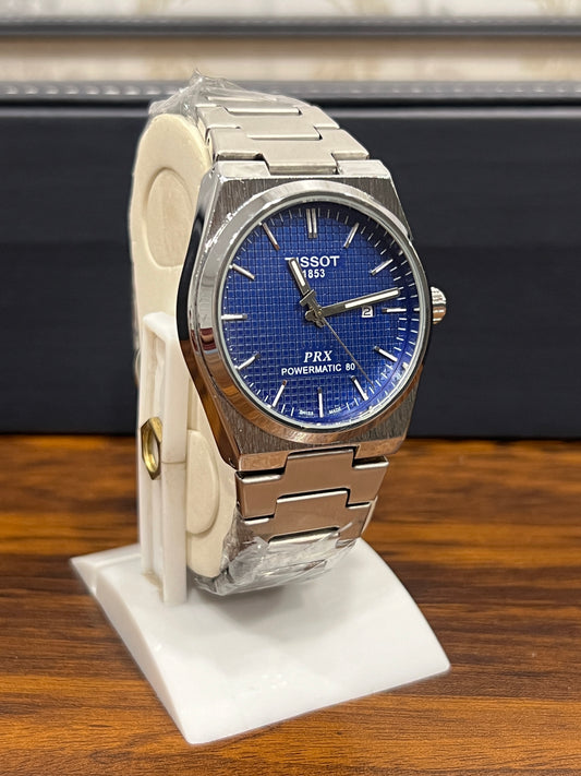 TIS PRX Pattern Blue Dial Silver Chain